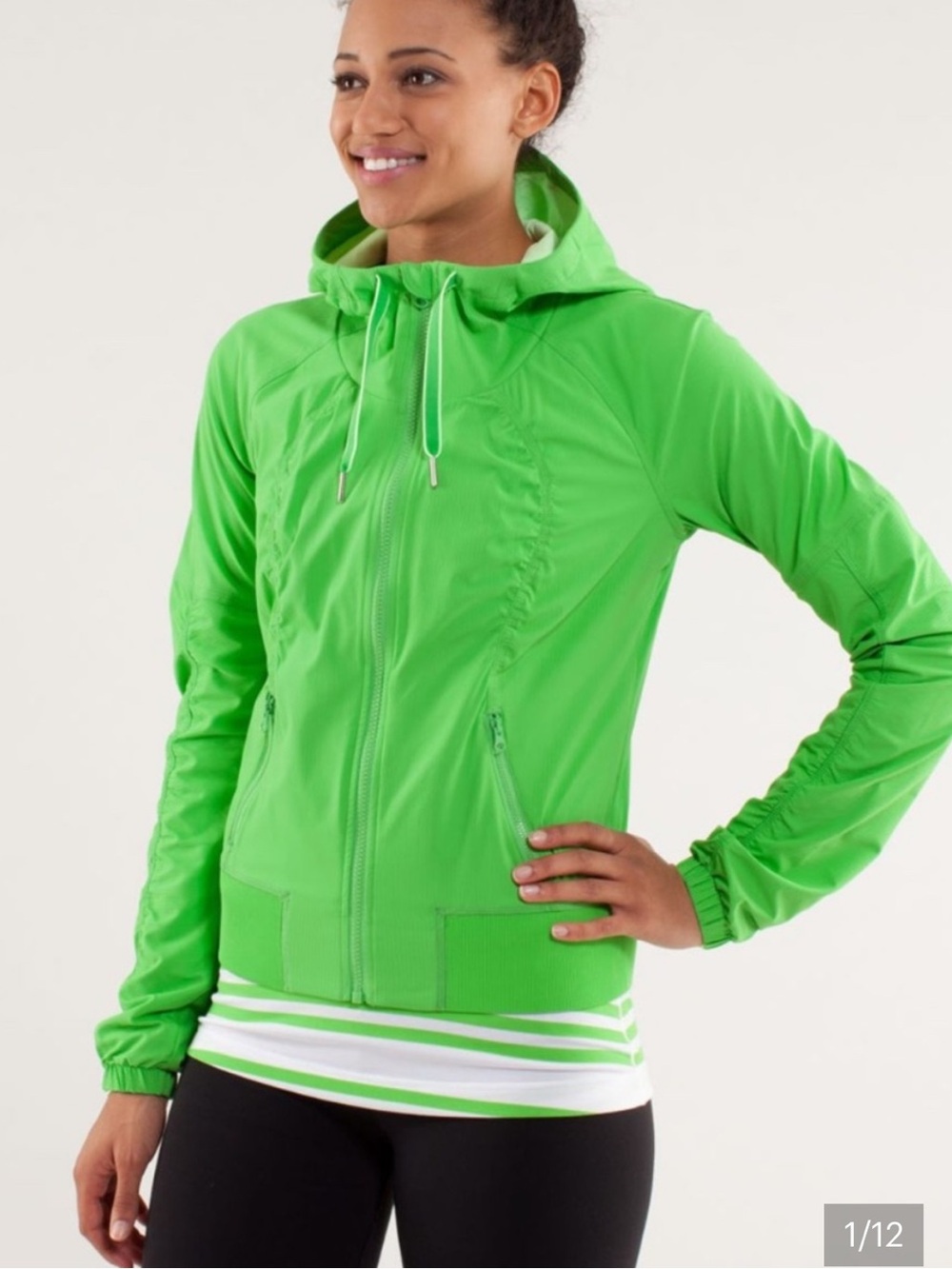 lululemon Neon Green street to studio jacket